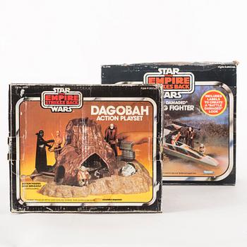 STAR WARS, X-Wing fighter samt Dagobah playset, Empire Strikes Back, Kenner 1980-81.