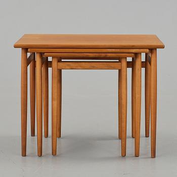 SATSBORD, 3 delar, teak, 1950-/60-tal.