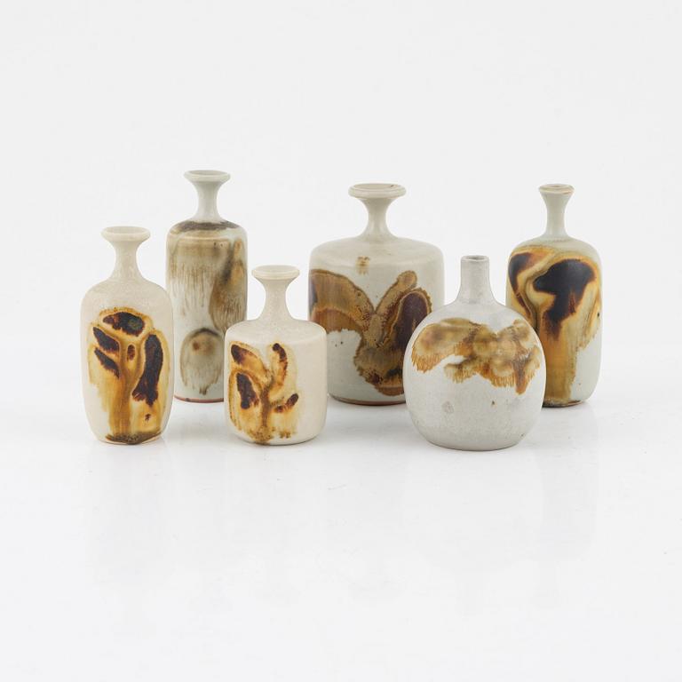 Rolf Palm, a set of six miniature vases, Mölle.
