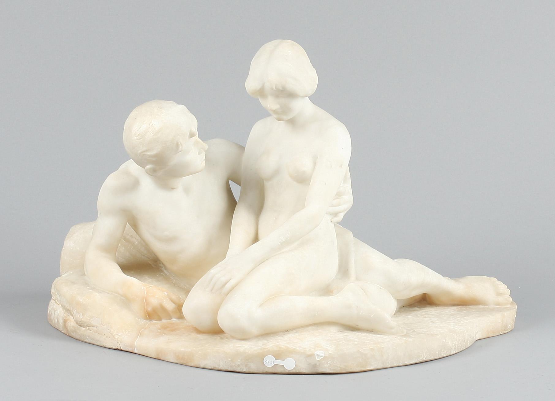 STEPHAN SINDING, skulptur, marmor, sign.
