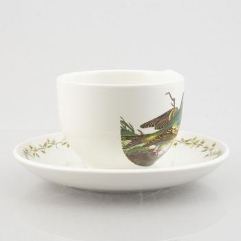 A 55-pieces dinner and coffee porcelain service, 'Birds of Britain', Portmeirion, England.