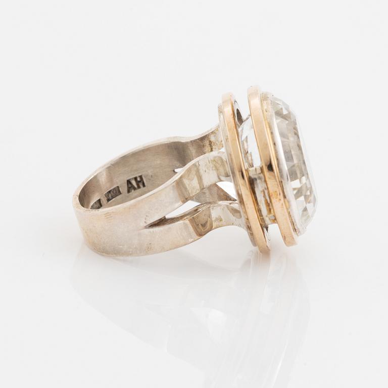 Anders Högberg, Silver and rock crystal ring.