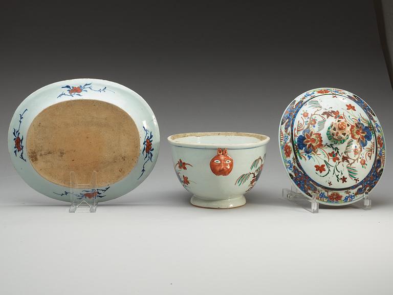 TERRIN med LOCK och FAT, kompaniporslin. Qing dynastin, 1700-tal.