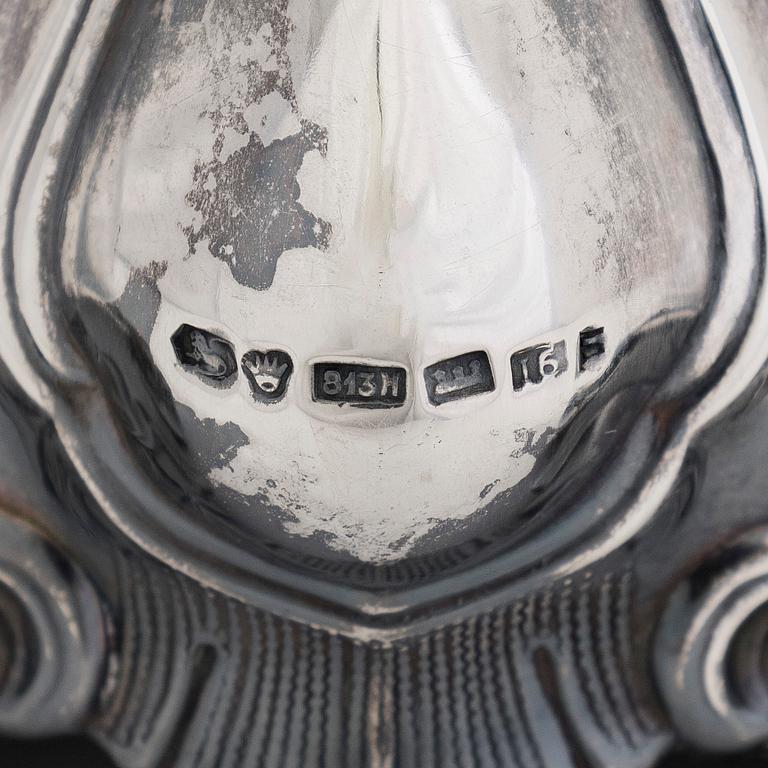 Kynttilänjalkapari, hopeaa, Kultakeskus, Hämeenlinna 1938.