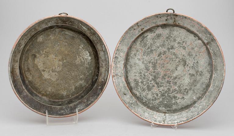 SKÅLFAT, 2 st, koppar, 1800-talets första hälft.