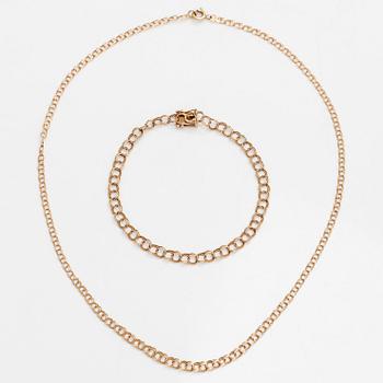 Kaulakoru ja rannekoru, Bismarck-linkki, 14K kultaa.