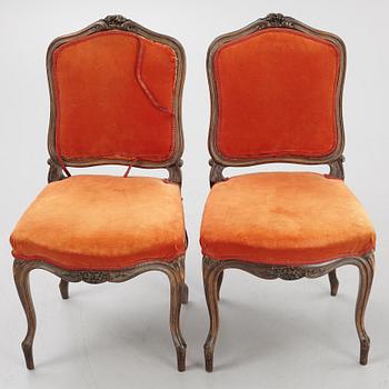 A pair of Louis XV-style chairs, 20th century.