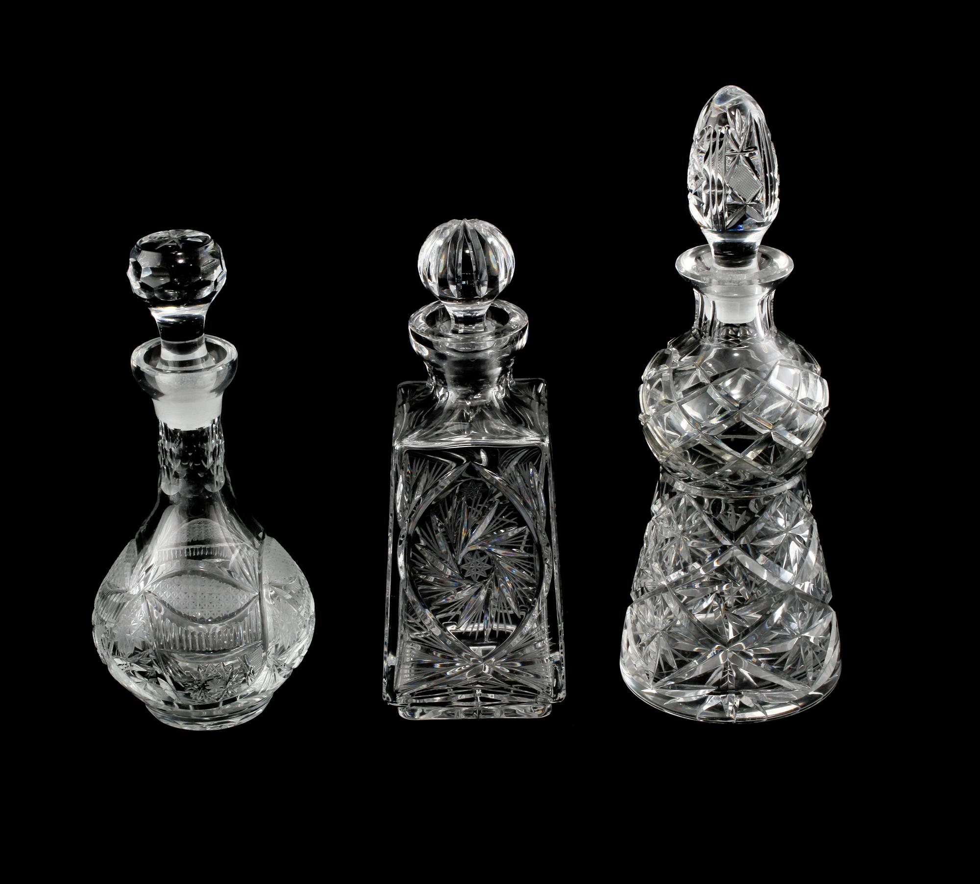 KARAFFER, 3 st, glas, 1900-tal.