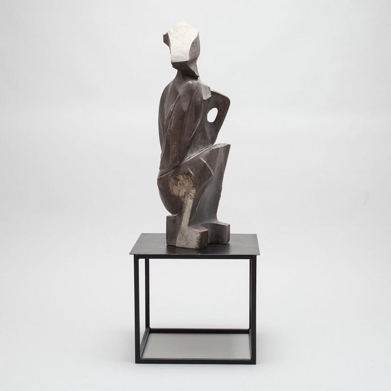 OKÄND KONSTNÄR, skulptur, täljsten, monogramsignerad, Sovjetunionen, 1900-talets andra hälft.