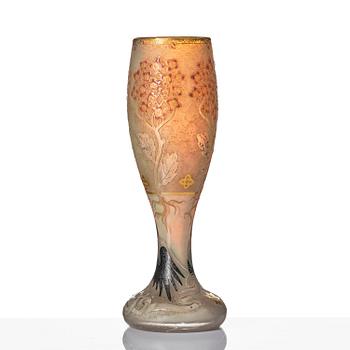 Daum Frères, an Art Nouveau cameo glass vase, Nancy, France.