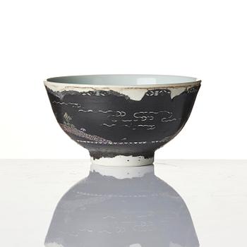 A lacque burgaute bowl, Qing dynasty, 18th century.