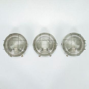 Three Orno ceiling lamps, model 14-033, mid-20th century.