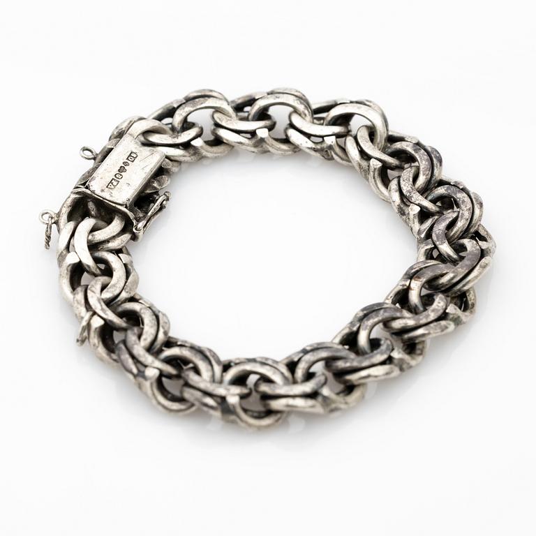 Armband, Bismarck-länk, silver.