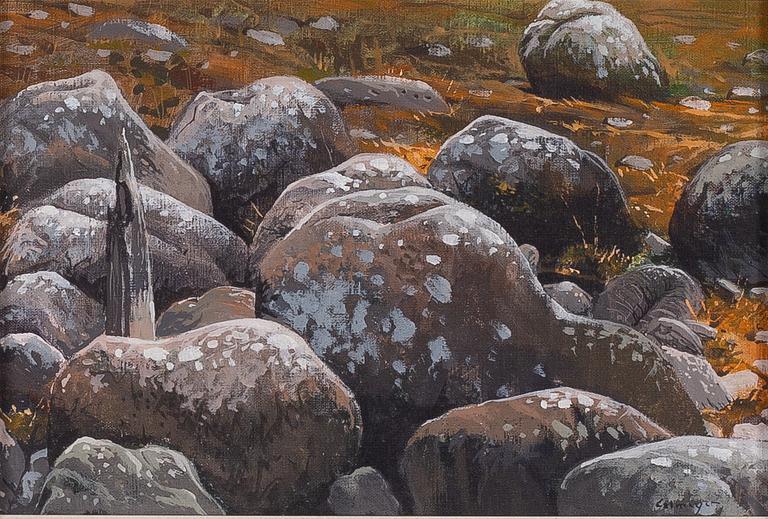 Gösta Calmeyer, Landscape with stones.