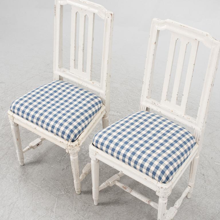 Stolar, ett par, sent 1700-tal. Gustavianska.