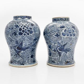 A pair of Kangxi style vases, China, 19th century.