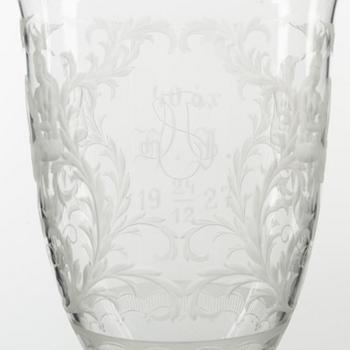 A glass vase, Boda, Sweden, 1920's.