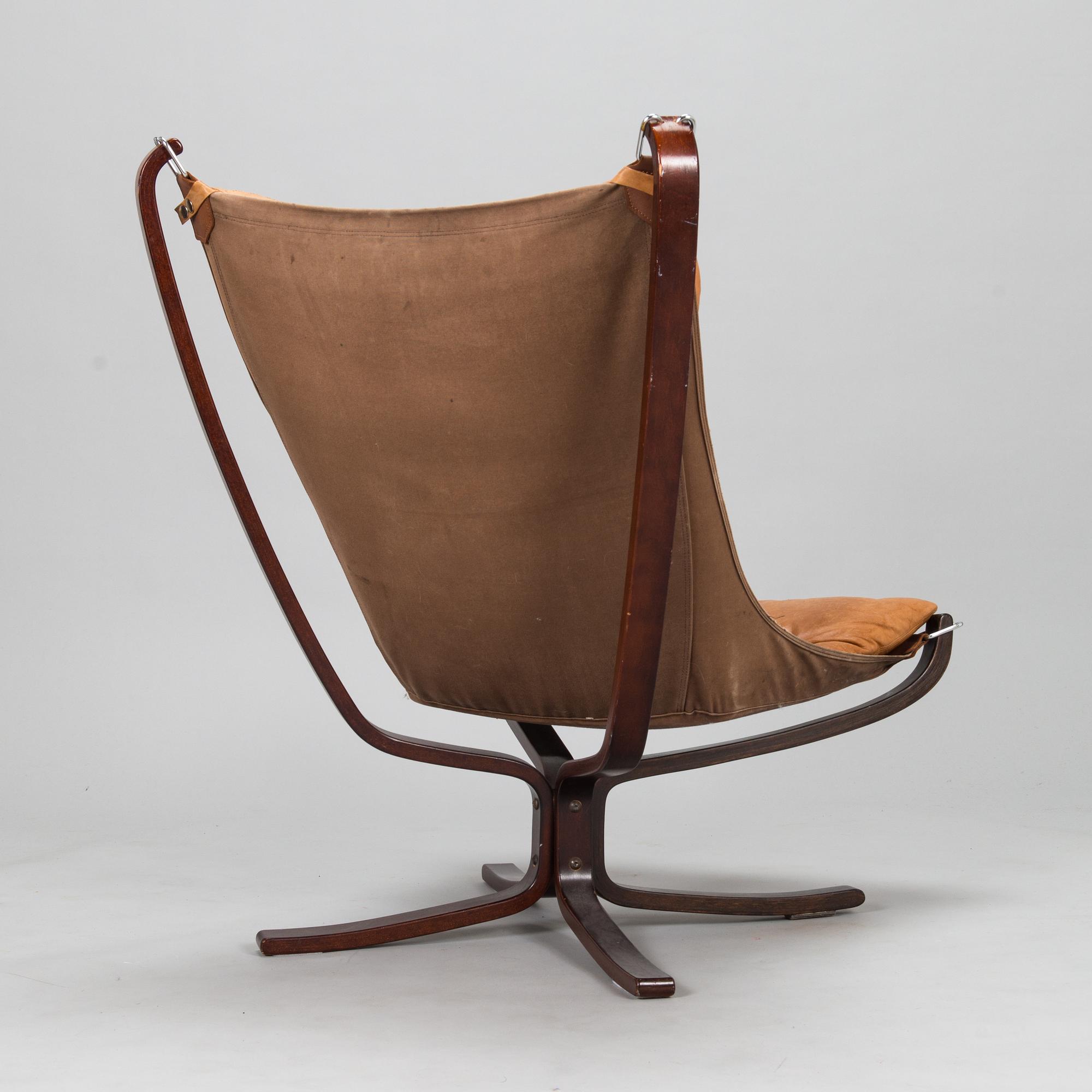 Sigurd Ressel, fåtölj, "Falcon chair", Vatne Möbler Norge 1970-tal.