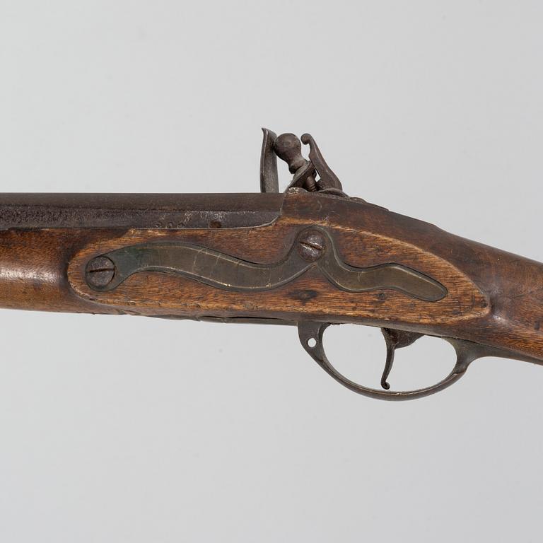 A Swedish military flintlock gun, 1805 pattern.