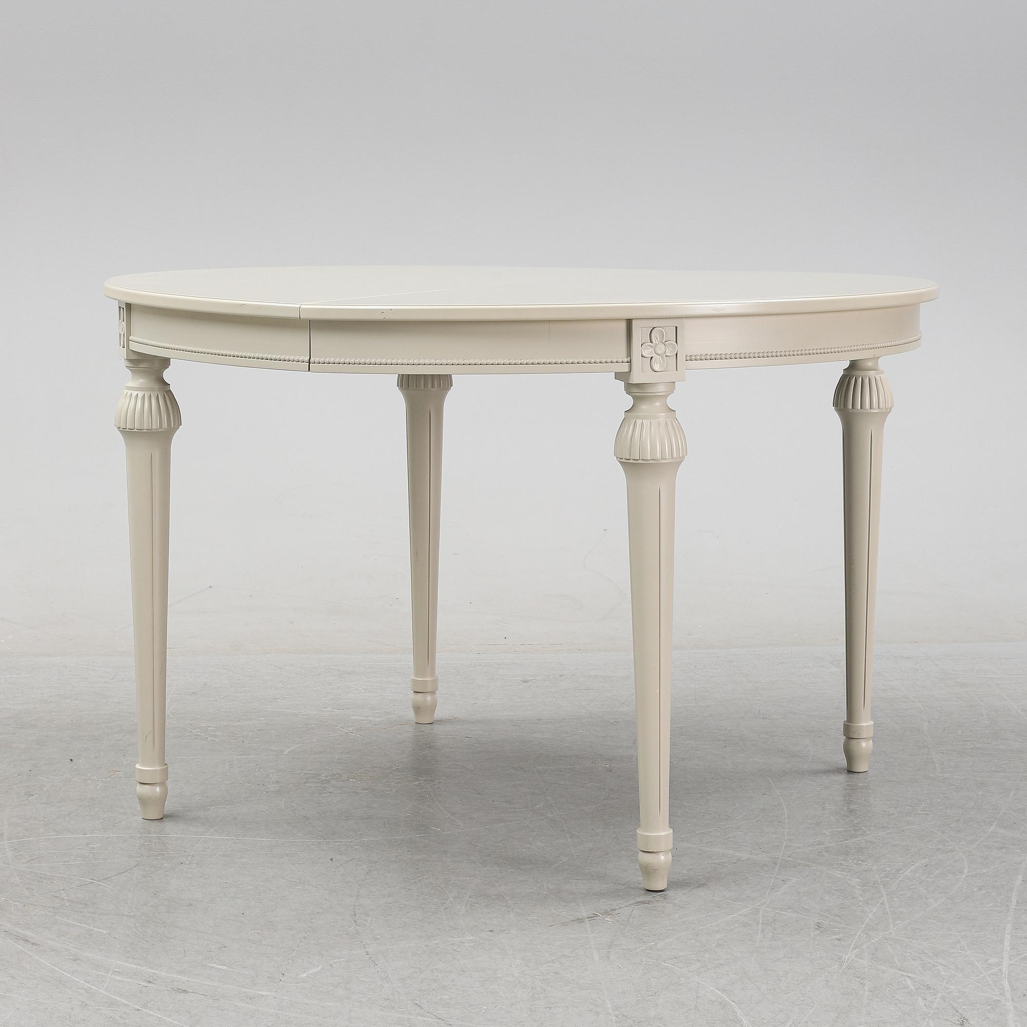 A Gustavian style dining table, end of the 20th Century.