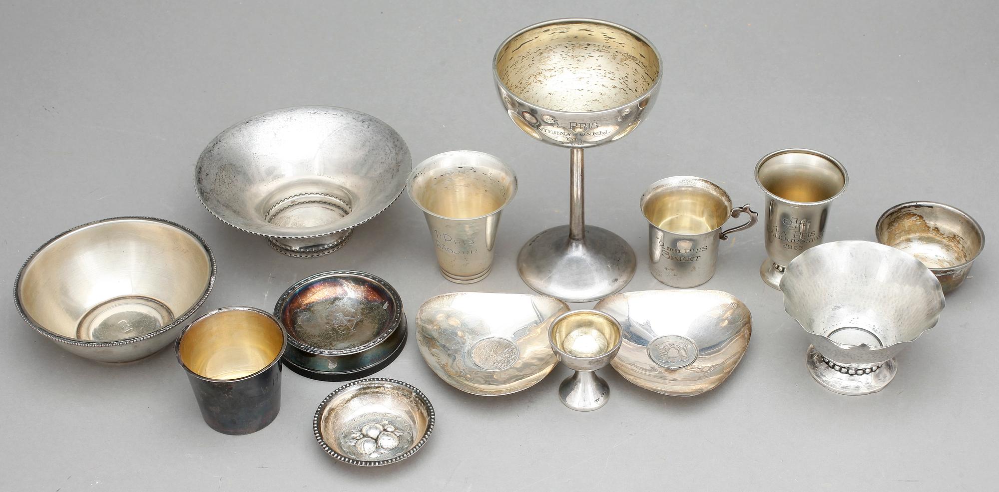 PARTI SILVER, mestadels Sverige, 1900-tal. Totalvikt 436 gram.