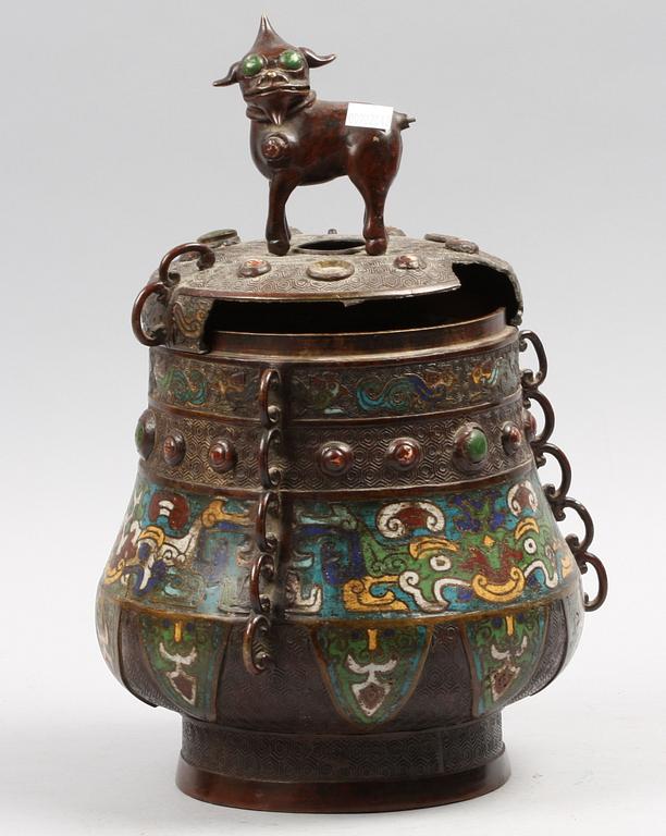 LOCKURNA, metall, emalj, 1900-tal.