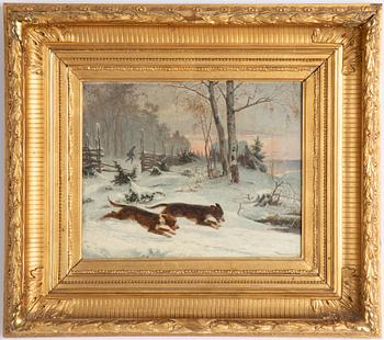 Gustaf Brandelius, Jakthundar i vinterlandskap.