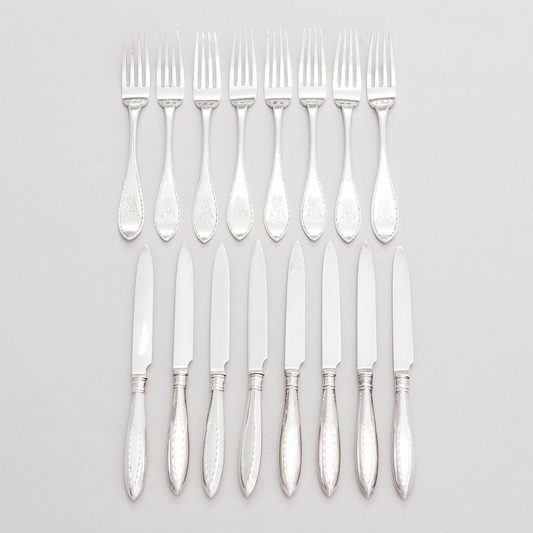 Otto Roland Mellin, fruktbestick, 16 st, silver, Helsingfors 1901-02.