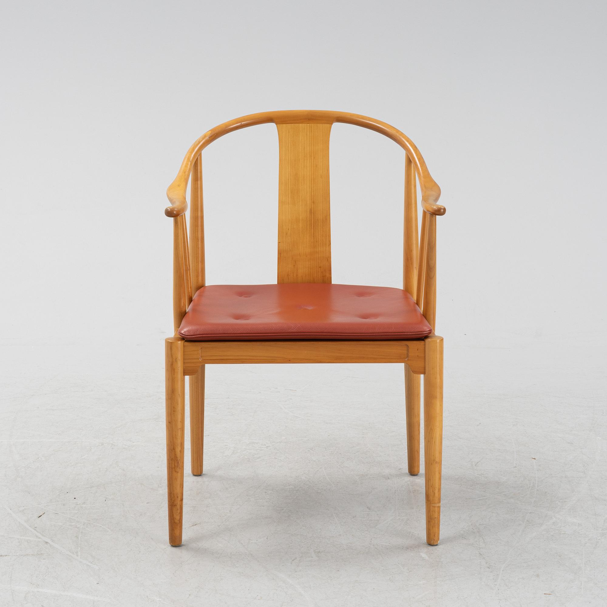 A cherry wood 'China chair' by Hans J Wegner for Fritz Hansen, designed 1944.