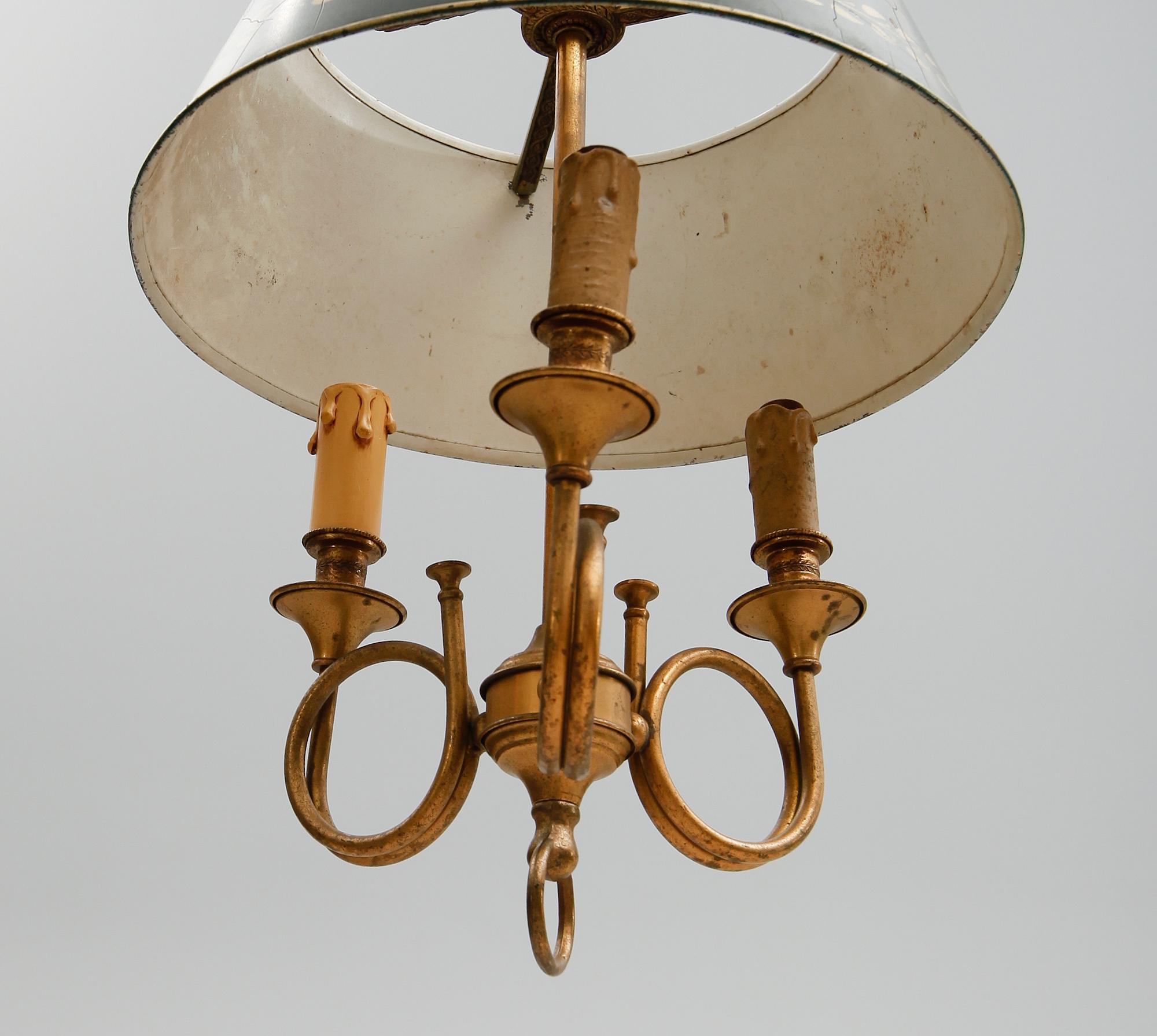 TAKLAMPA, bouilottemodell, 1900-talets första hälft. Höjd ca 45 cm.