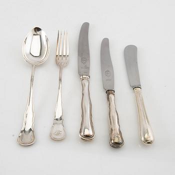 Cutlery, 60 dlr silver "Chippendale" CG Hallberg Stockholm 1945.