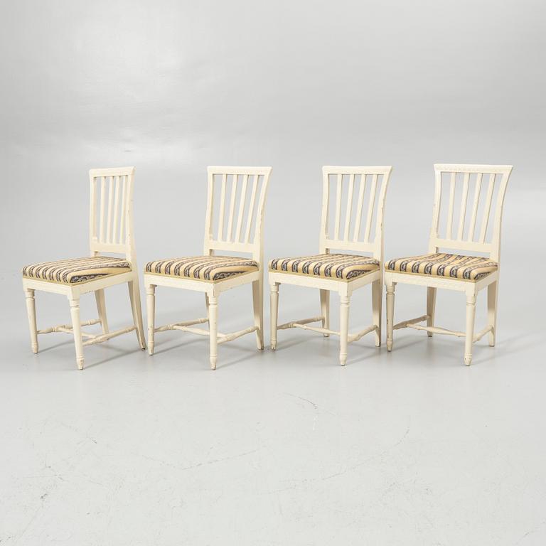 Four late Gustavian chairs, circa 1800.