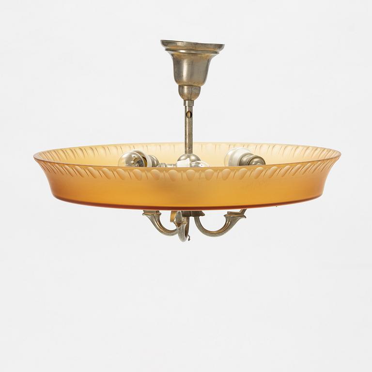 Harald Notini, a 1930's ceiling lamp, variant of model "6362", Arvid Böhlmarks lampfabrik, Sweden.