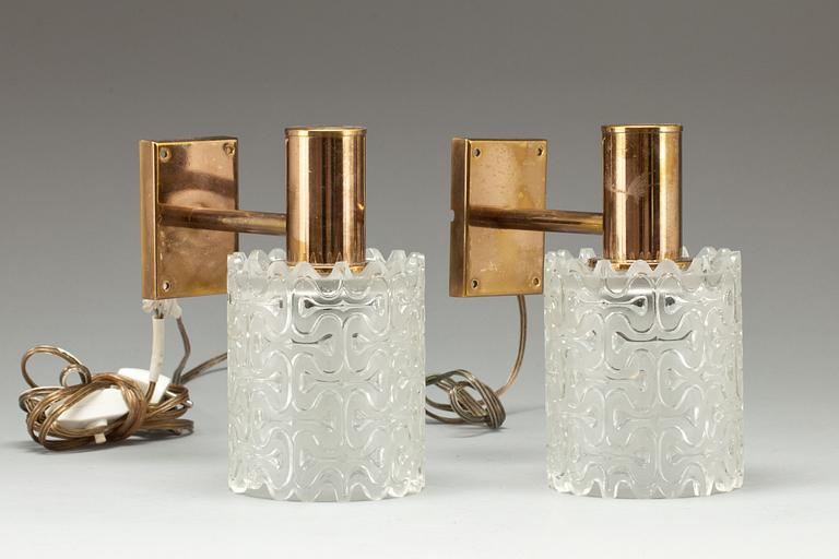 VÄGGLAMPOR, ett par. Tyringe 1960/70-tal.