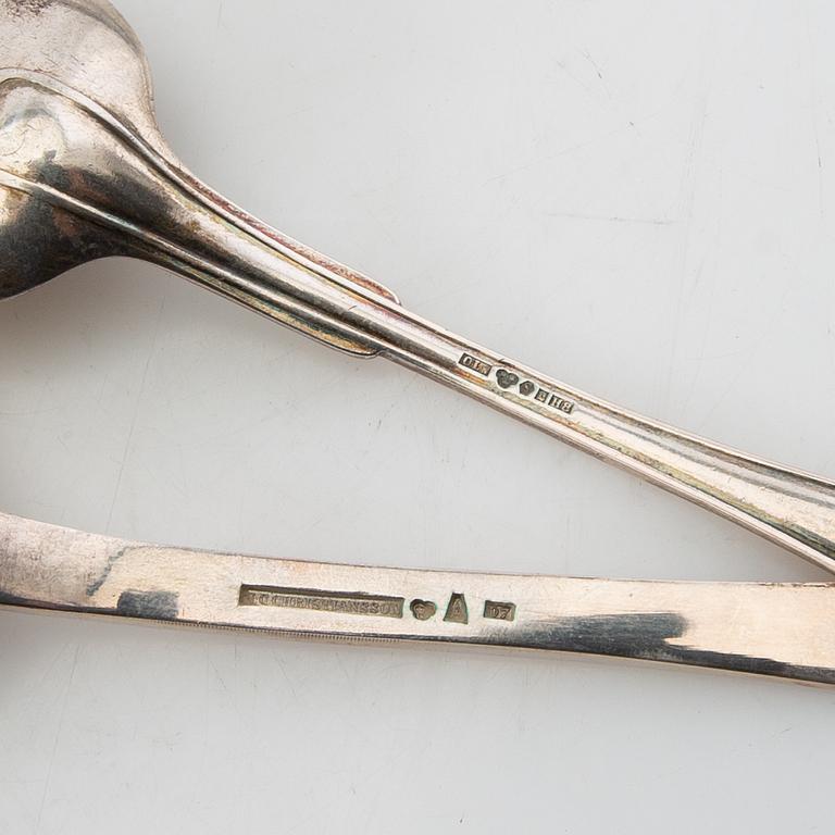 Skedar, 11 st, silver, 1769-1934, Sverige.