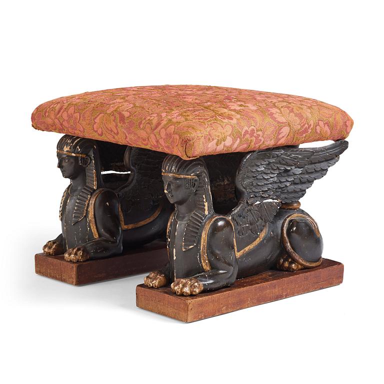 A late Gustavian style stool, 19th century.