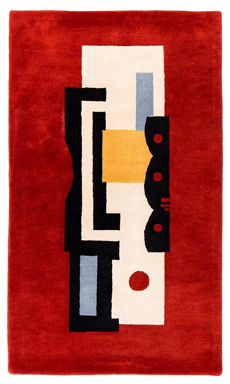 a carpet, tufted, after Fernand Léger, ca 272,5 x 159 cm.