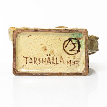 Allan Ebeling, a glazed ceramic sculpture of an elephant, Torshälla 1933.