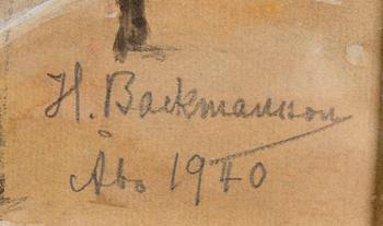 HUGO BACKMANSSON, gouache, signerad och daterad Åbo 1940.