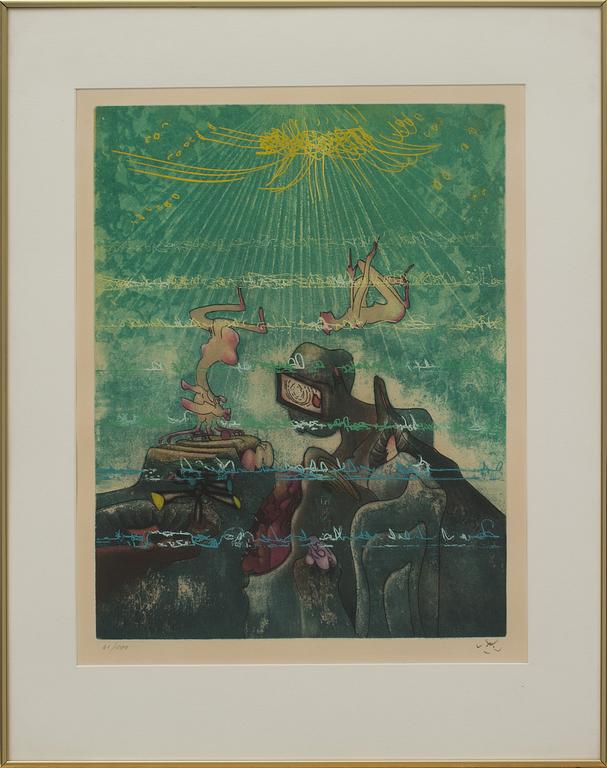 ROBERTO MATTA, färgetsning, signerad och numrerad 41/100.