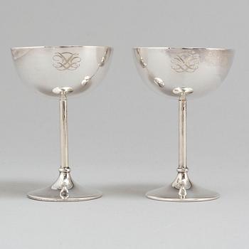 A set of twelve silver cocktail glasses, mark of K Andersson, Stockholm 1929.