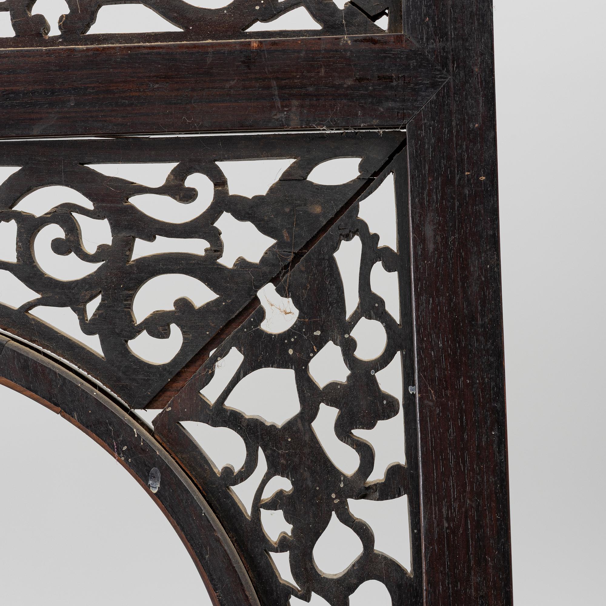 A pair of hardwood panels, China, 20th century.