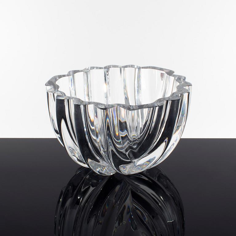 A crystal bowl by Lars Hellsten for Orrefors glassworks.