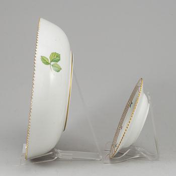 ROYAL COPENHAGEN, a 'Flora Danica' porcelain bowl and dish, Denmark, 1968.