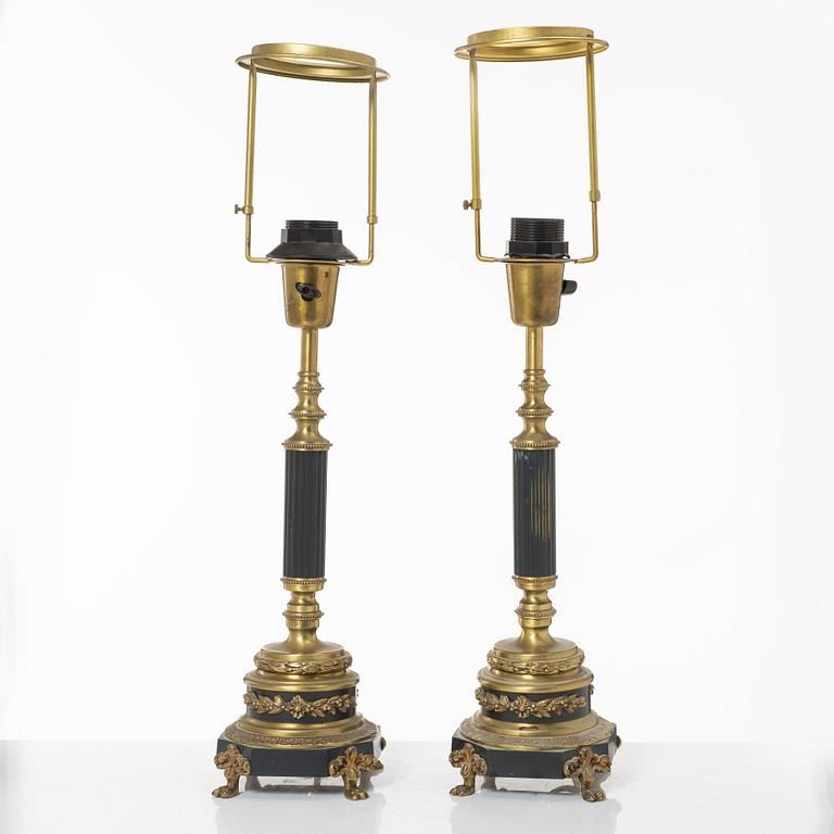 Einar Bäckströms Metallvarufabrik, bordslampor, ett par, modell 5510, Malmö, 1900-talets mitt.