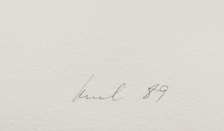 RAUL MEEL, färgserigrafi med konstnärens handavtryck direkt på pappret, signerad -89 och numrerad 20/60.