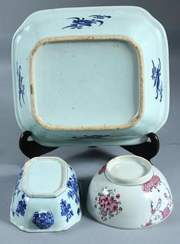 PARTI PORSLIN, 3 delar, Kina 17-1800-tal.