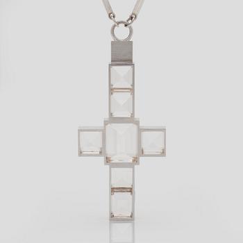 Wiwen Nilsson, a sterling and rock crystal necklace with pendant, executed in Lund, Sweden 1941.