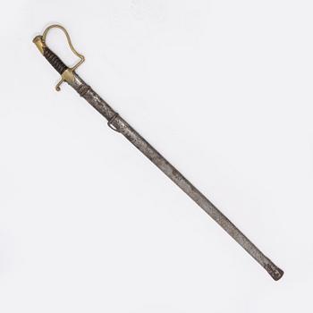 A Swedish artillery sabre, 1889 pattern, with scabbard.