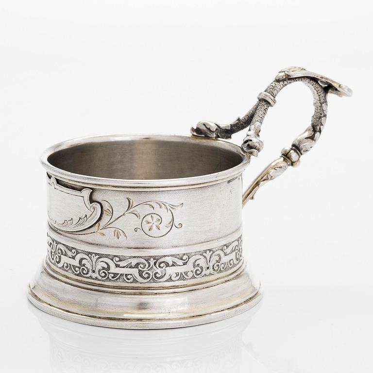 Hjalmar Fagerros, teglashållare, silver, Helsingfors, 1884.